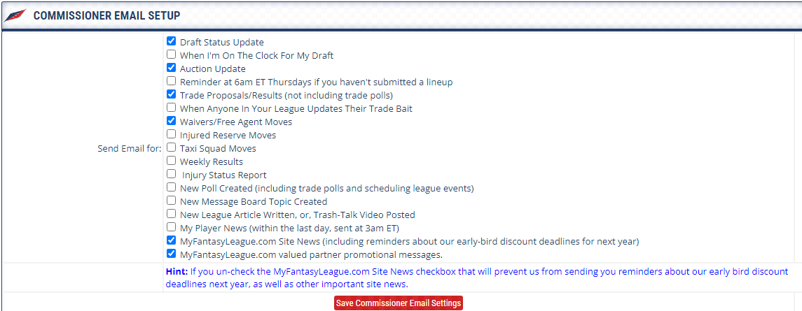 Email Settings