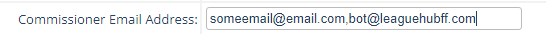 Adding bot email to league notifications